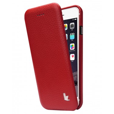Чехол JisonCase Flip Case для iPhone 6S (Красный) (Кожа)