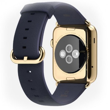 Часы Apple Watch Edition 42 мм (18-к желтое золото, синий ремешок с классической пряжкой) (MJVT2)
