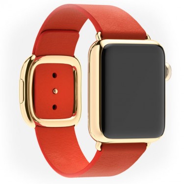 Часы Apple Watch Edition 38 мм (18-к розовое золото, красный ремешок с современной пряжкой) (MJ3G2)
