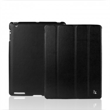 Чехол JisonCase Leather для iPad 3 и iPad 4 (Черный)