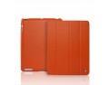 Чехол JisonCase Leather для iPad 3 и iPad 4  (Оранжевый)