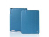 Чехол JisonCase Leather для iPad 3 и iPad 4  (Синий)