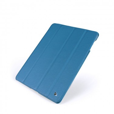 Чехол JisonCase Leather для iPad 3 и iPad 4  (Синий)