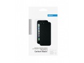 Кожанная накладка и защитная пленка Deppa Carbon Black для iPhone 5/5S (Черная)
