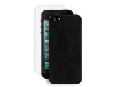 Кожанная накладка и защитная пленка Deppa Rich Black для iPhone 5/5S (Черная)