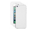Кожанная накладка и защитная пленка Deppa Reptile White для iPhone 5/5S (Белая)